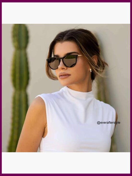 Metal Frame Polarized Sunglasses, UV400 Protection, Lightweight Retro Style